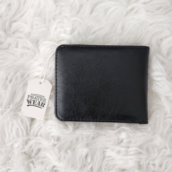 Prayer Wear Men's Black Vegan Leather Lion Head Wallet. Black. New. - Picture 2 of 4